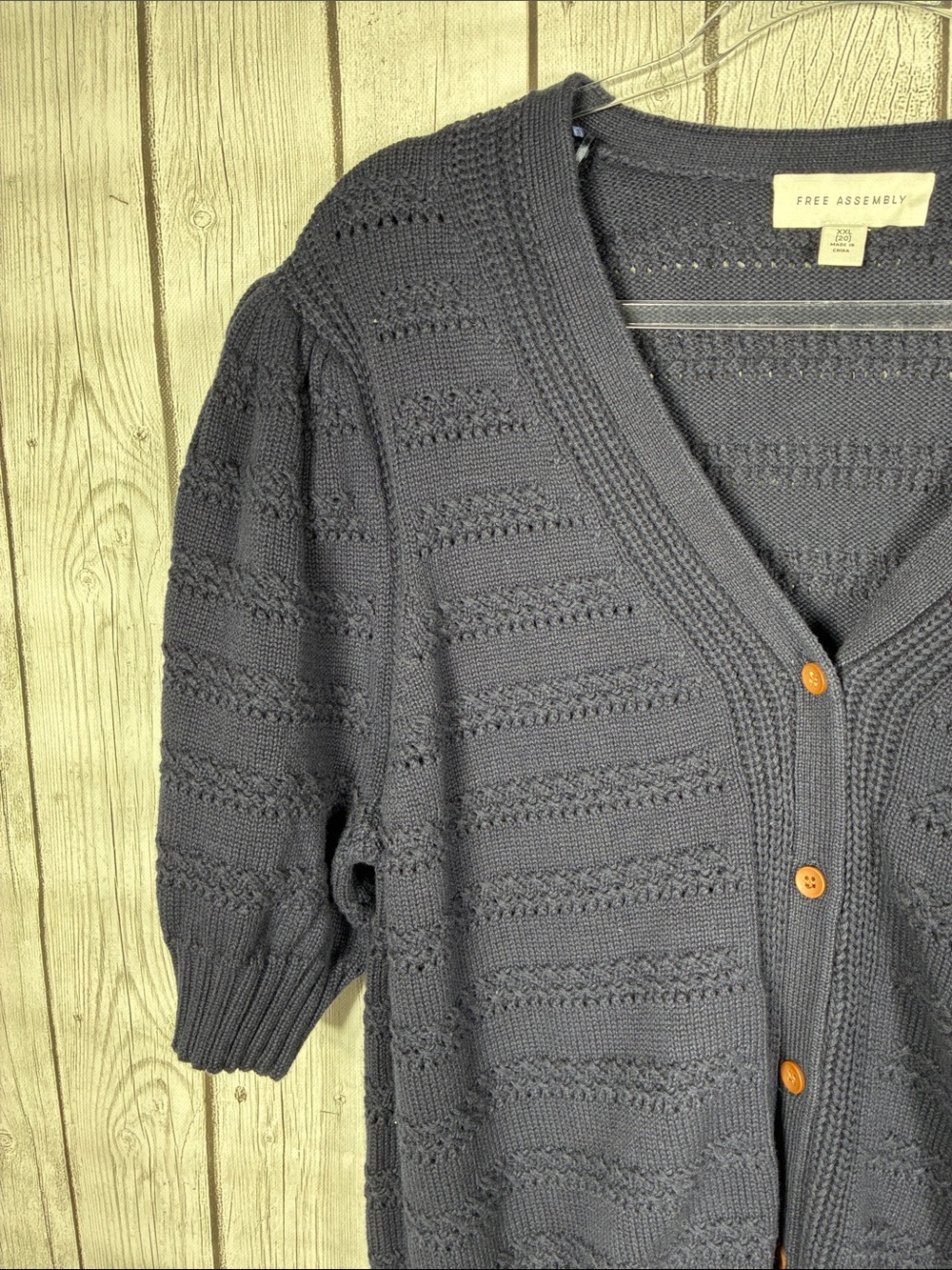 Free Assembly| Puff Sleeve Crochet Cardigan Size XXL - Picture 5 of 13